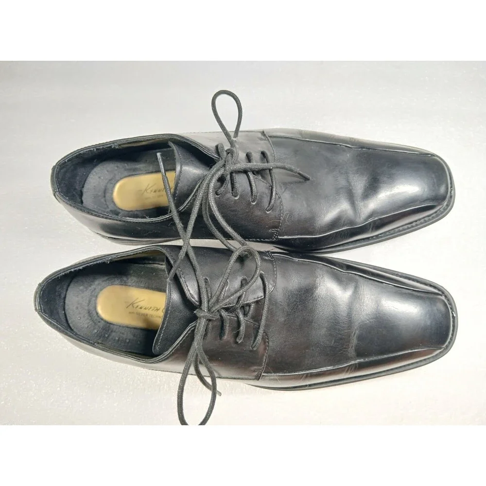 Kenneth Cole Men’s Black Leather Shoes Sz 8 – Silver Tech Comfort